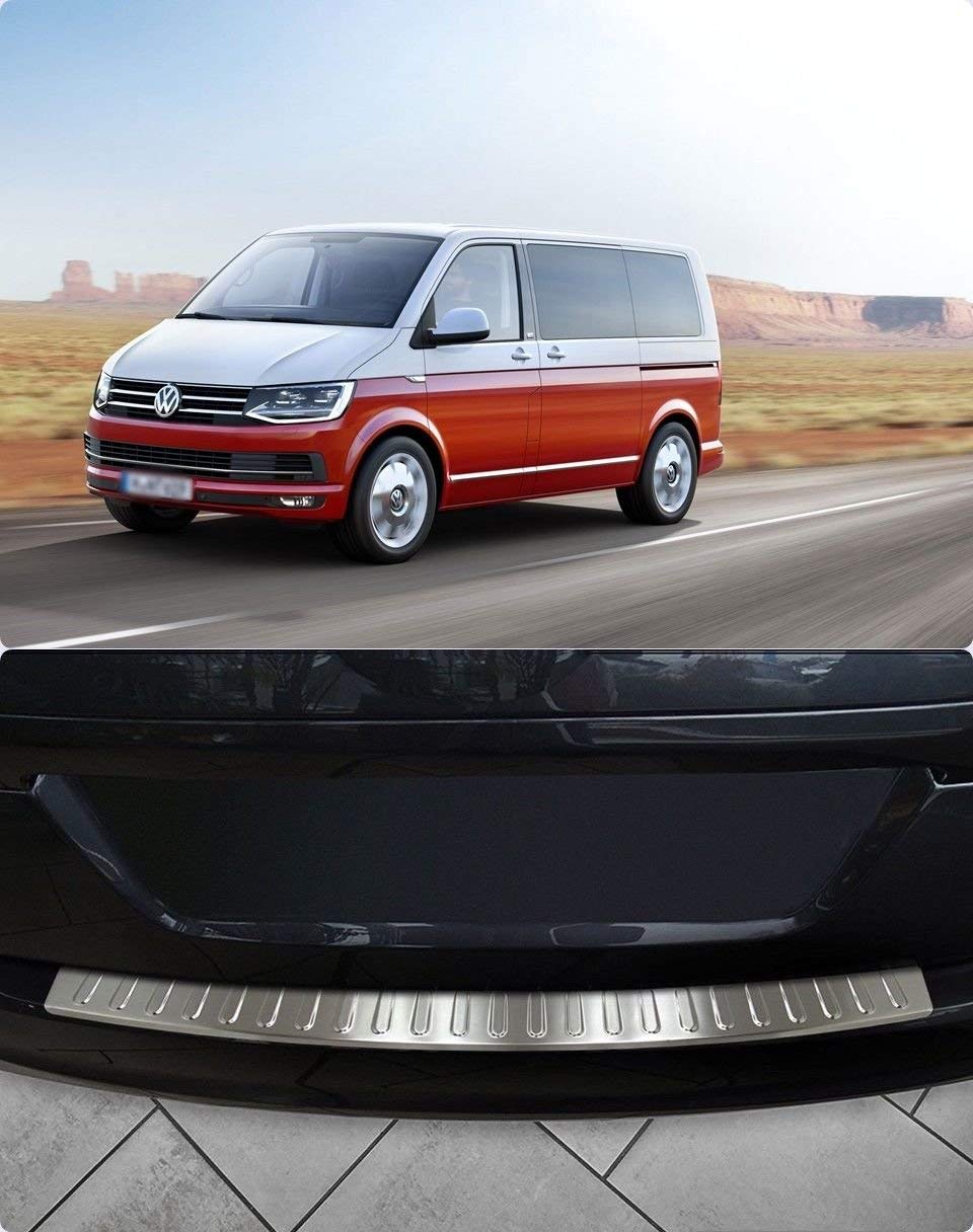 TRANSPORTER/CARAVELLE/MULTIVAN (T6) Stainless Steel Chrome Rear Bumper Protector Scratch Guard_5d8e1a7497bc6.jpeg